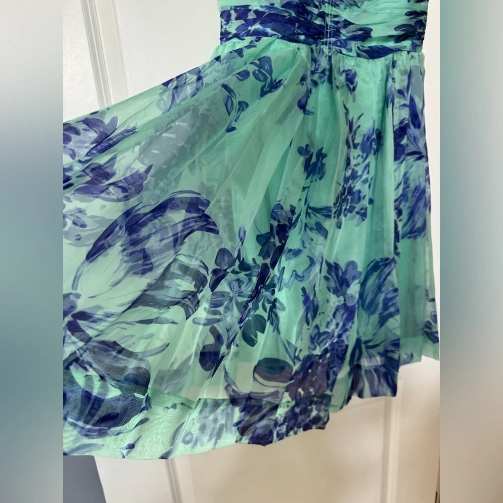 Rare Anthropologie Elevenses vintage style Floral Silk Dress with bow size 10 - Picture 5 of 6